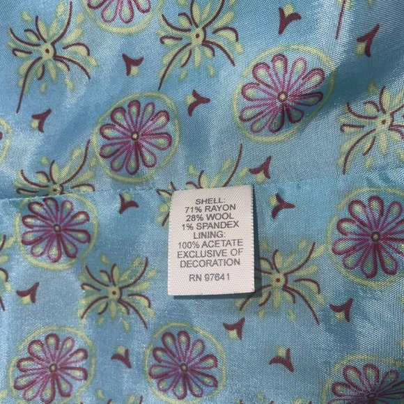 J. Jill Brown/Tweed Wool Plaid Velvet Trim Blazer Jacket Pearl buttons Sz 12 - Picture 13 of 13